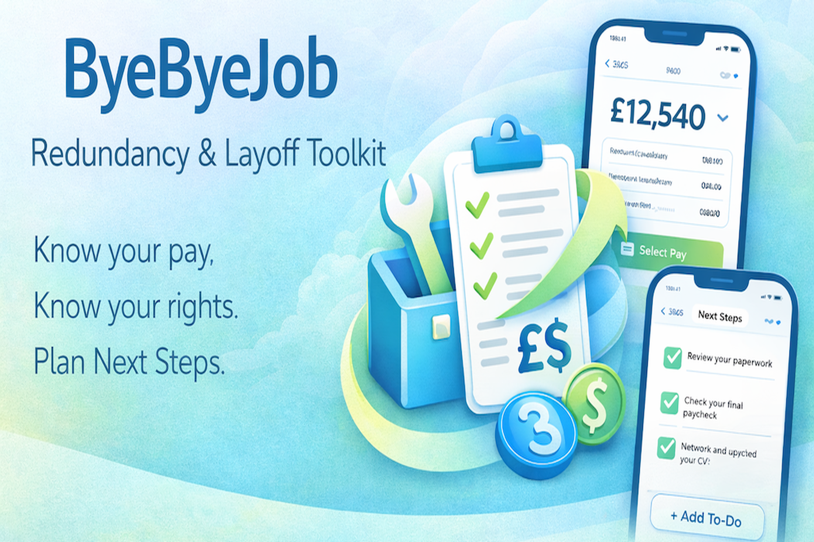 ByeByeJob — UK and US redundancy guide app
